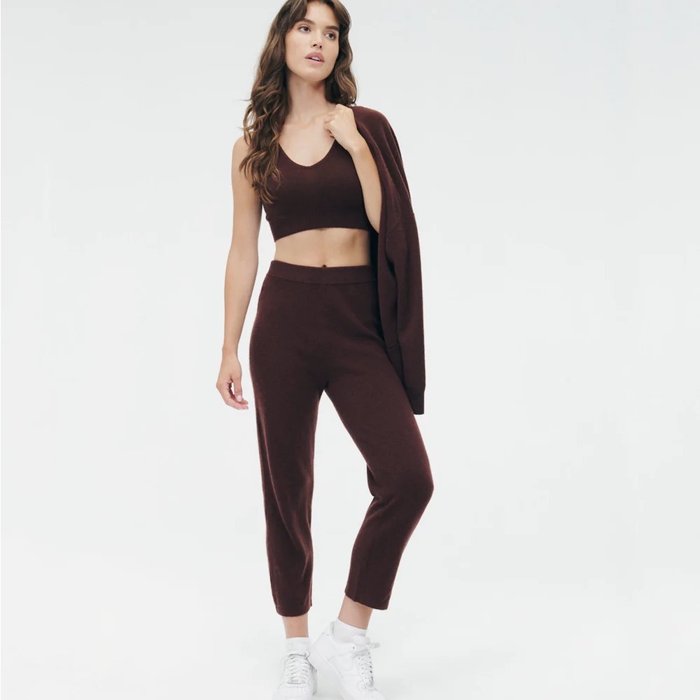 Naadam Cashmere Cropped Pant in Brown XS